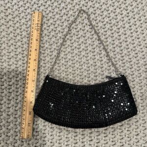 Elegant Black Sequin Clutch